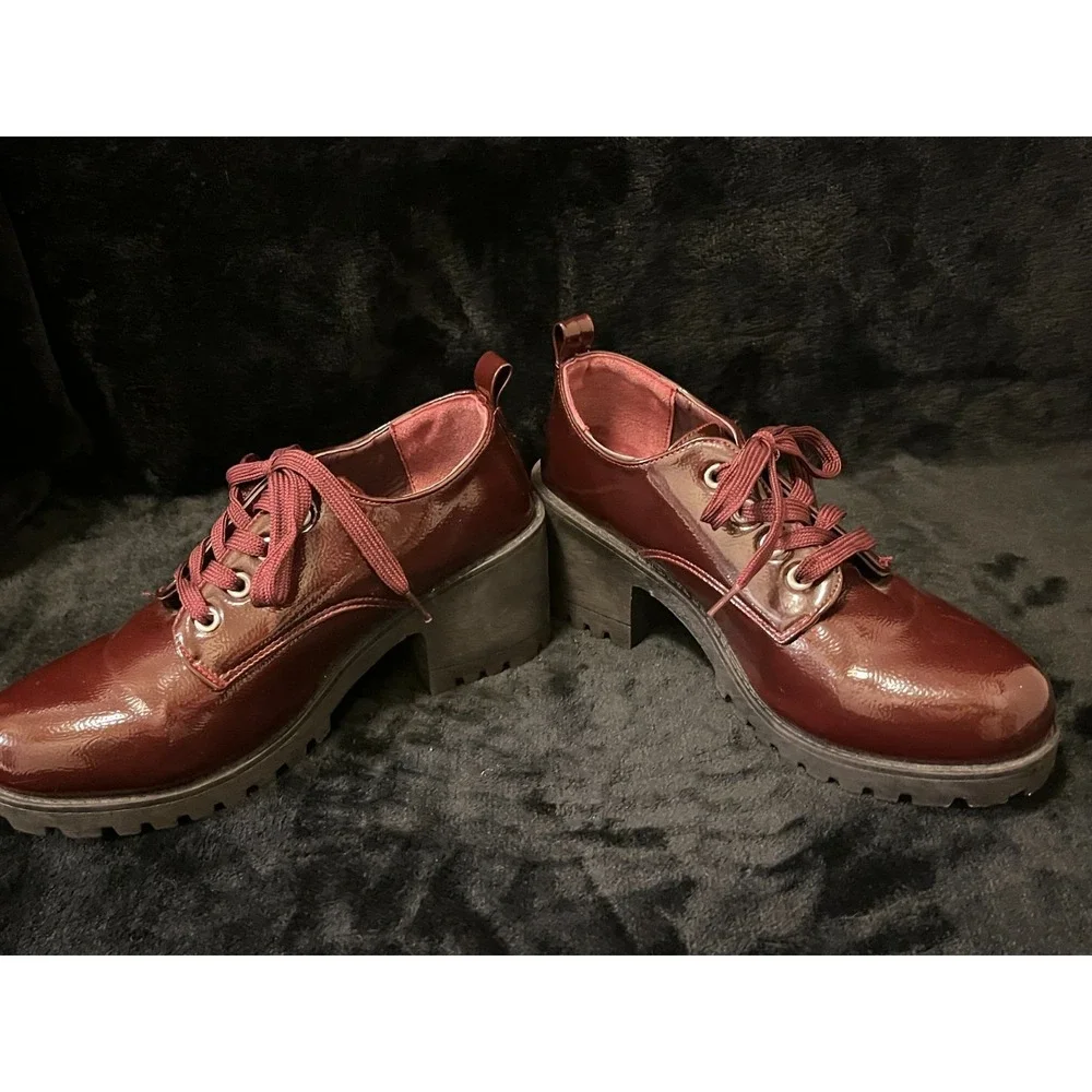 Dirty Laundry ILITA006 Platform Lace-up Shoes - Burgundy Women Size: US7.5/EU 38 - Picture 5 of 8